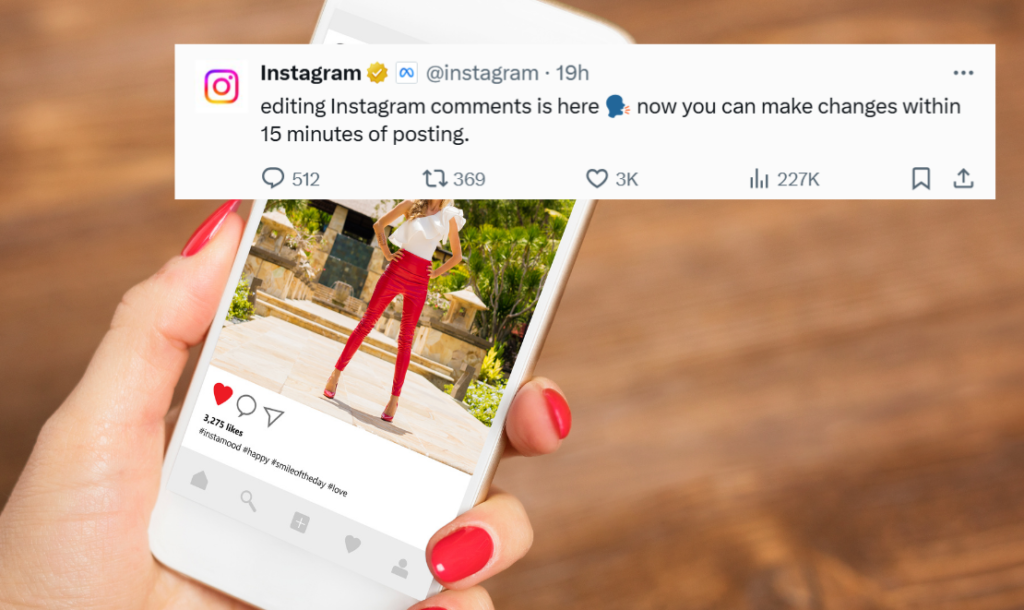Instagram comment edit